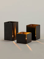 Tealight Holder L - Black Square Line - By Loïc Willemot