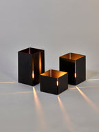 Tealight Holder L - Black Square Line - By Loïc Willemot