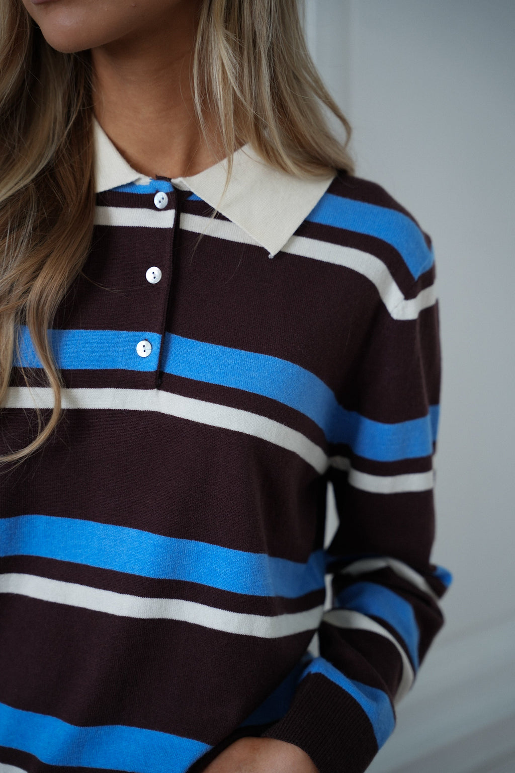 Zola Striped Polo Shirt - Blue