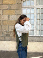 Khaki Valentine Sleeveless Knotted Sweater