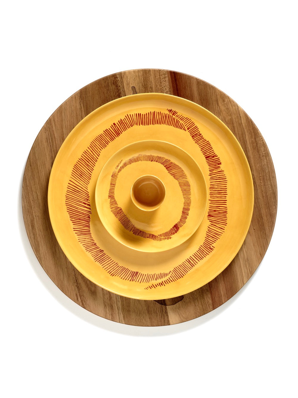 Lot De 2 Assiettes S - Jaune Stripes - Rouge Feast - By Ottolenghi