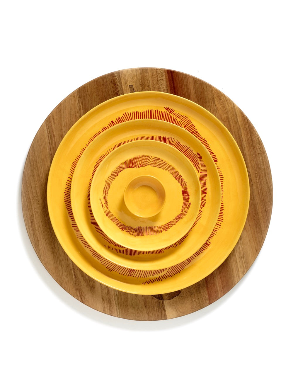 Lot De 2 Assiettes S - Jaune Stripes - Rouge Feast - By Ottolenghi