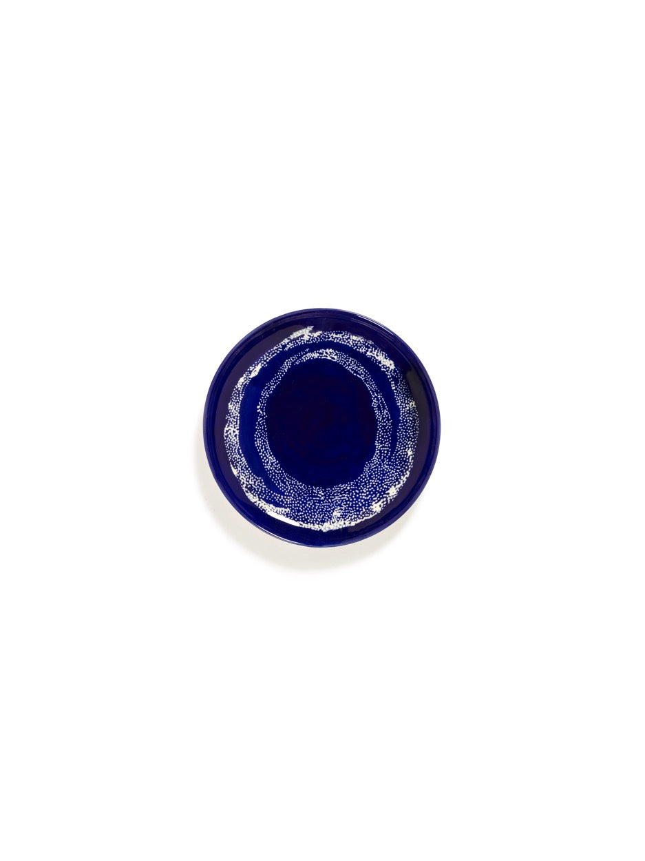 Feast - Set Of 2 Plates - S - Stoneware - Dark Blue White Dots