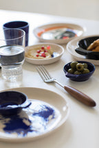 Feast - Set Of 2 Plates - S - Stoneware - White Blue Artichoke