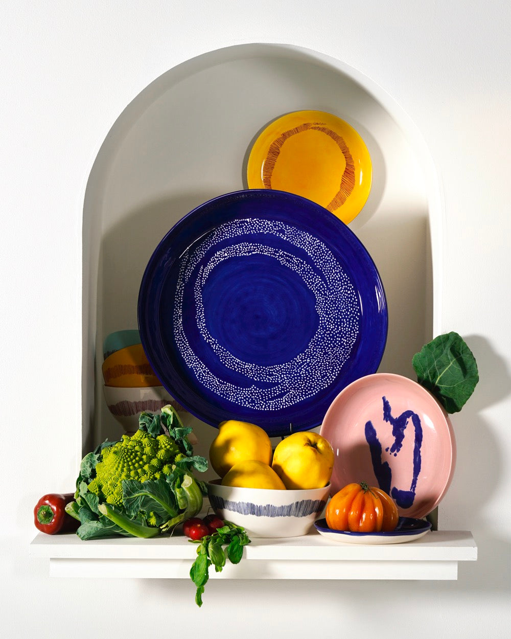 Lot De 2 Assiettes M - Bleu Foncé - Blanc Feast - By Ottolenghi