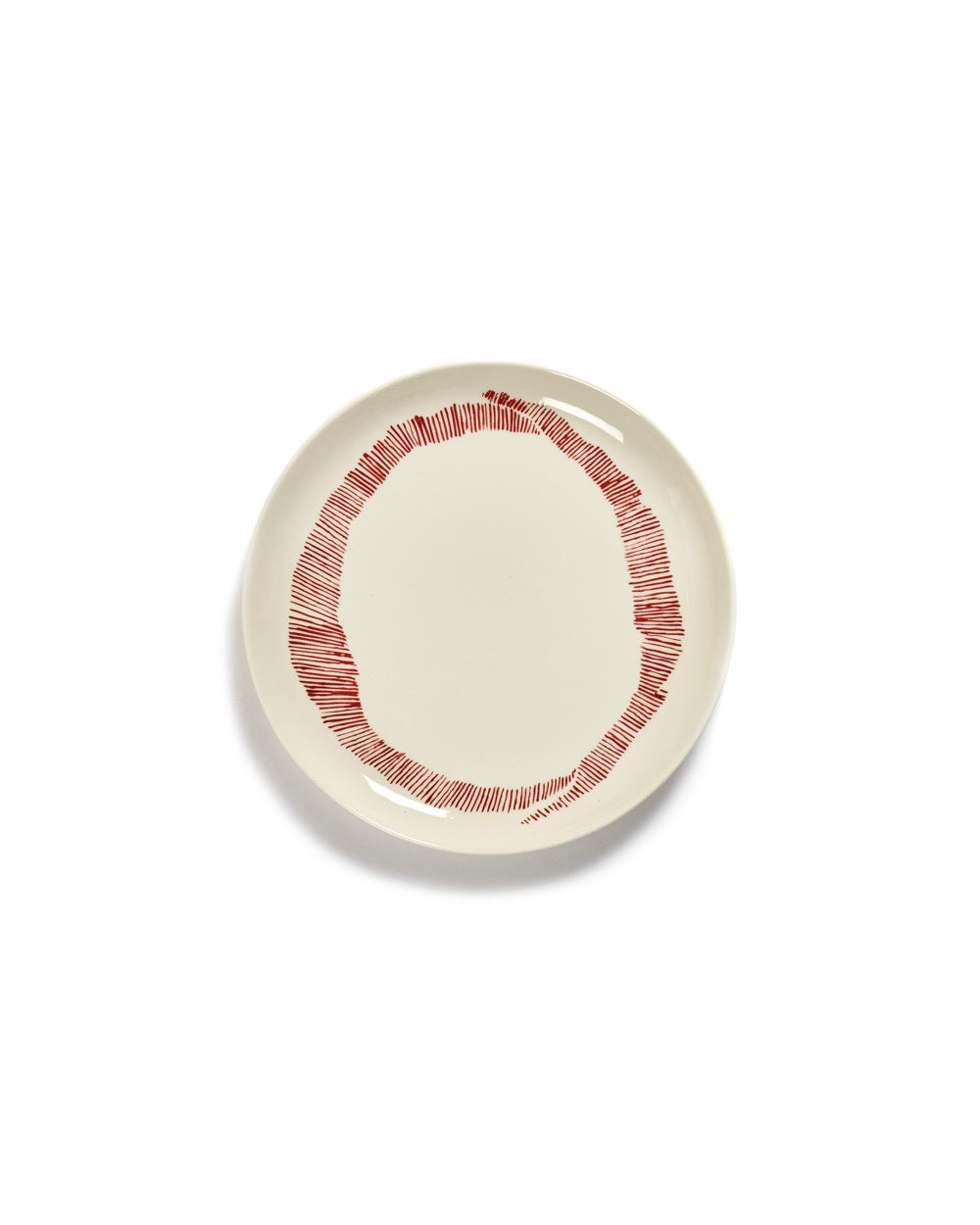 Juego De 2 Platos M - Rayas Blancas - Red Feast - By Ottolenghi