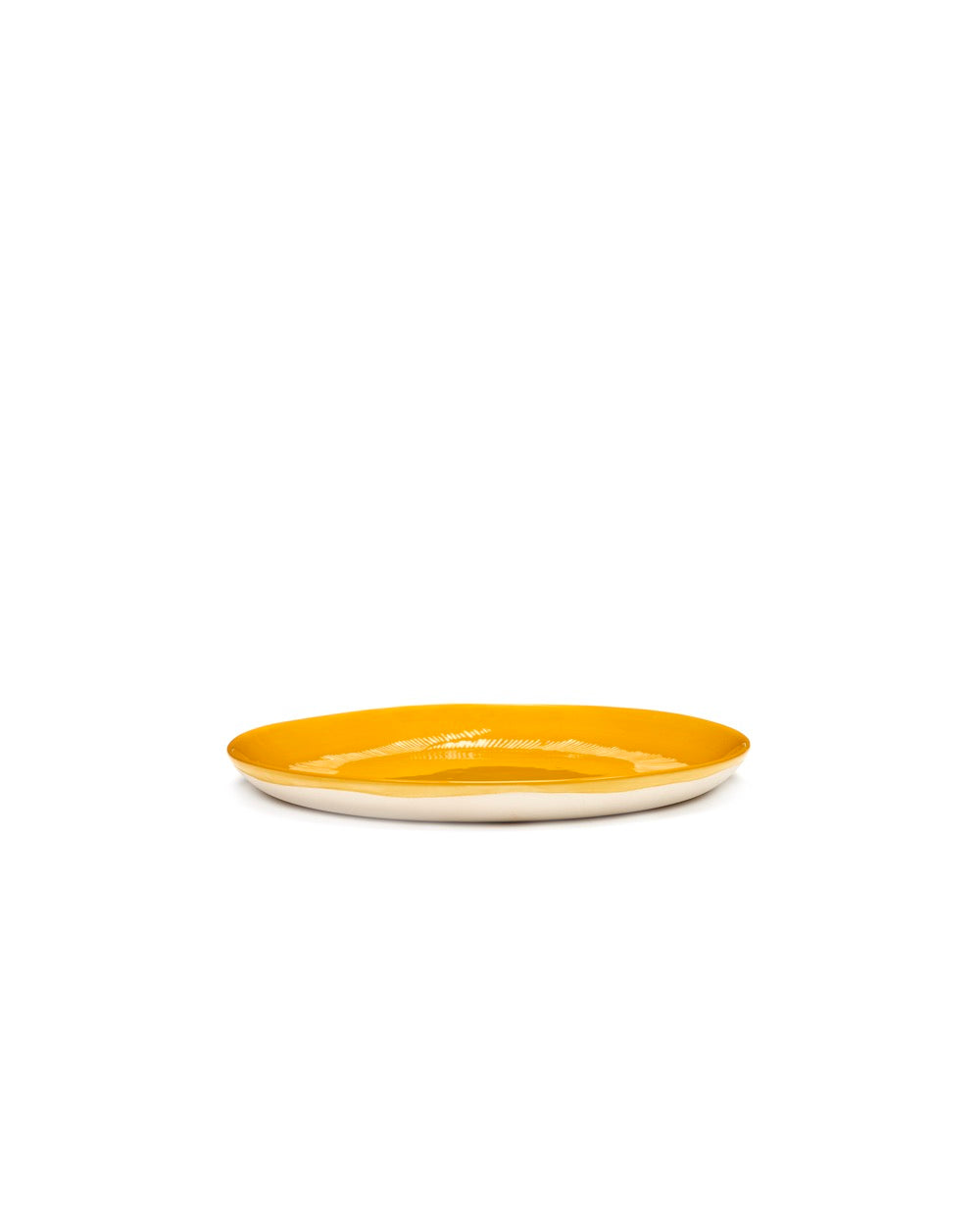 Lot De 2 Assiettes M - Jaune Stripes - Blanc Feast - By Ottolenghi