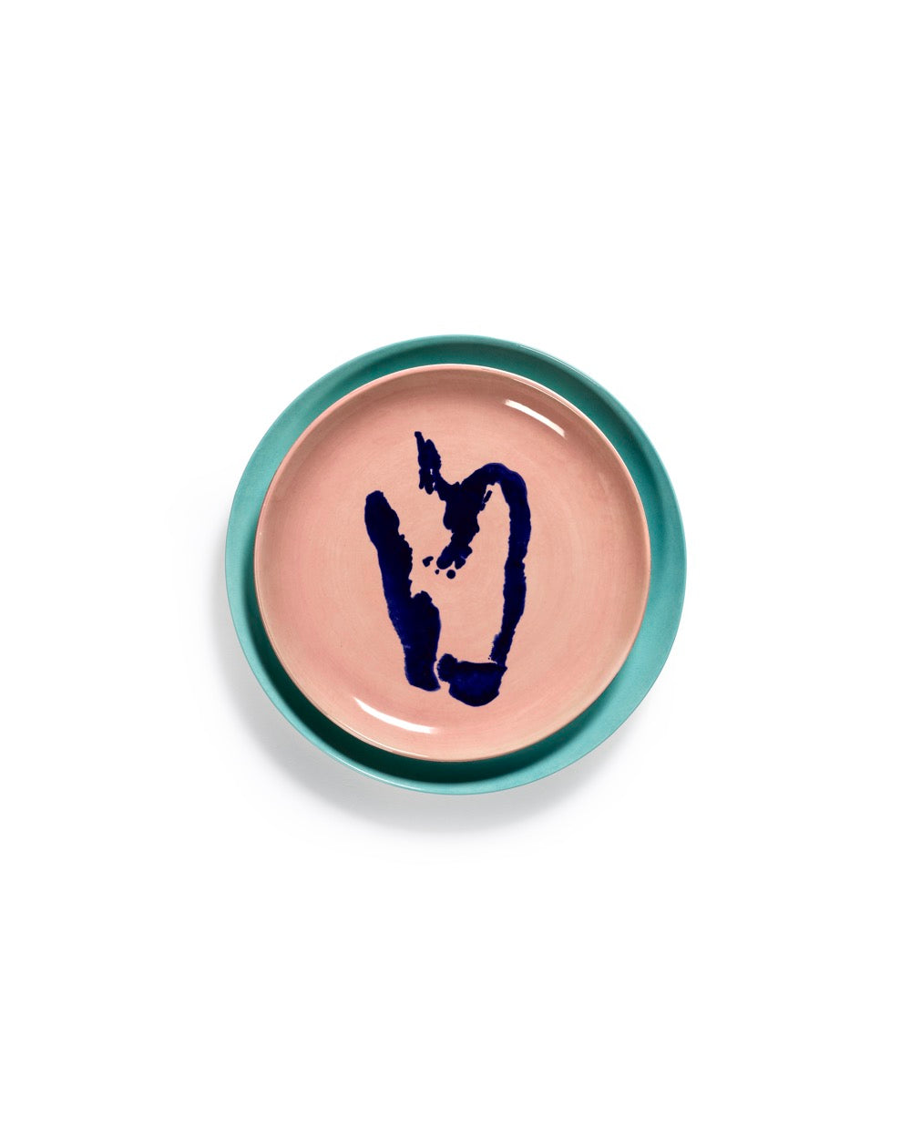 Feast - Set Of 2 Plates - M - Stoneware - Pink Blue Pepper