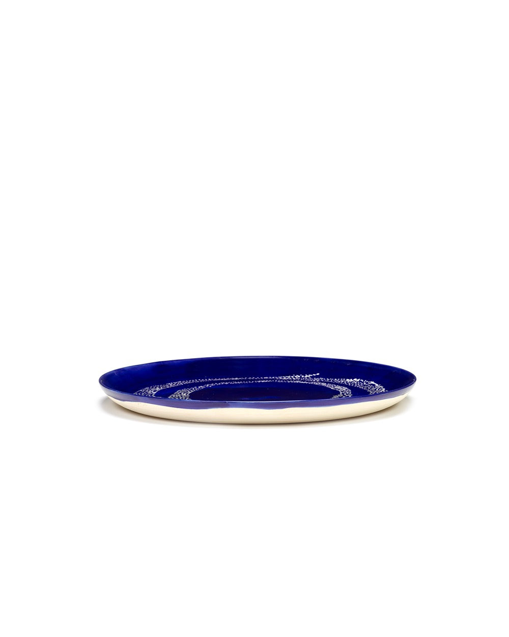 Lot De 2 Assiettes L - Bleu Foncé Dots - Blanc Feast - By Ottolenghi