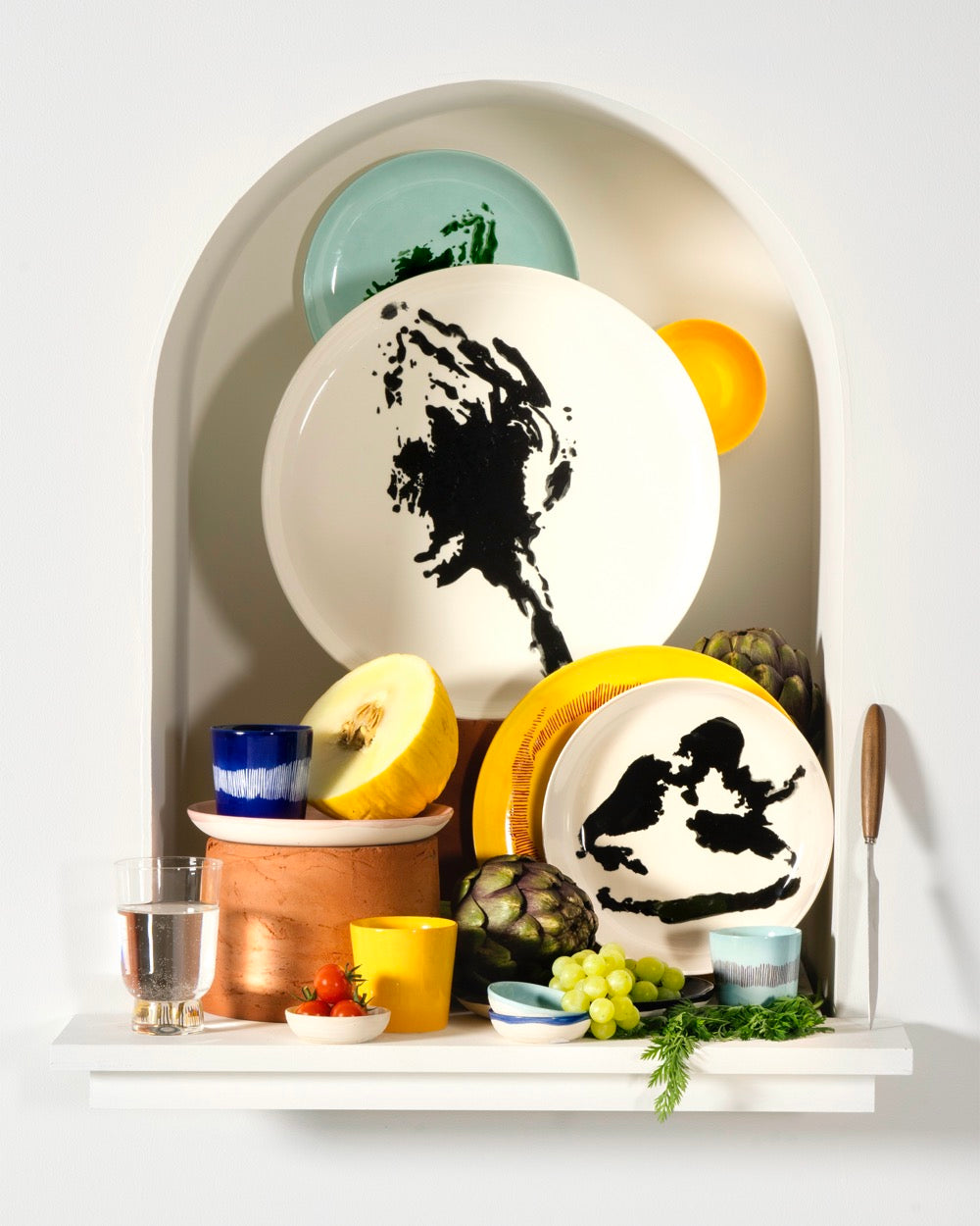 Feast - Set Of 2 Plates - L - Stoneware - White Black Pepper