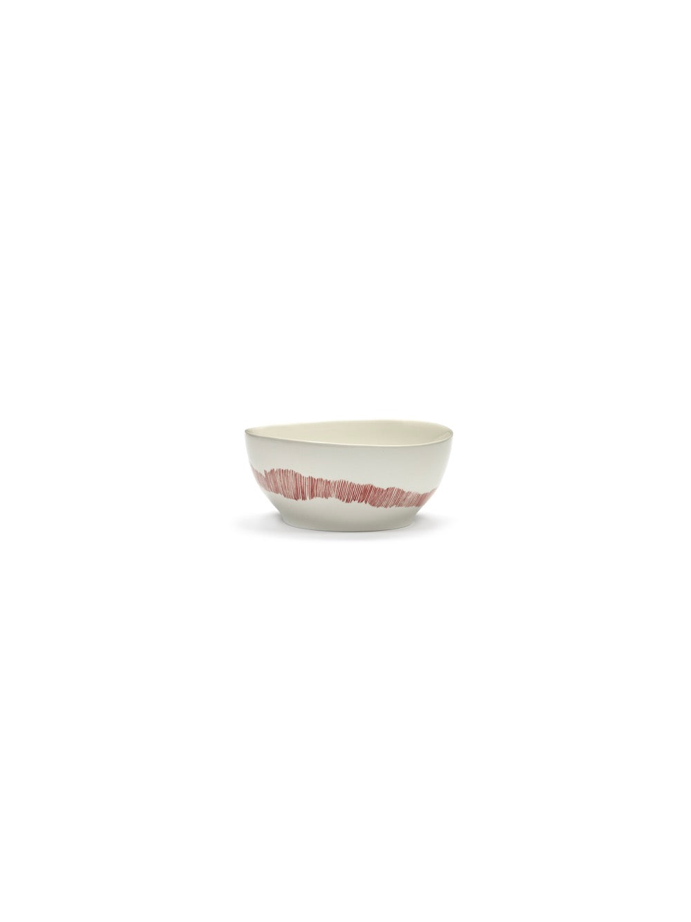 Lot De 4 Bols S - Blanc Stripes - Rouge Feast - By Ottolenghi