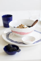 Lot De 4 Bols S - Blanc Stripes - Rouge Feast - By Ottolenghi