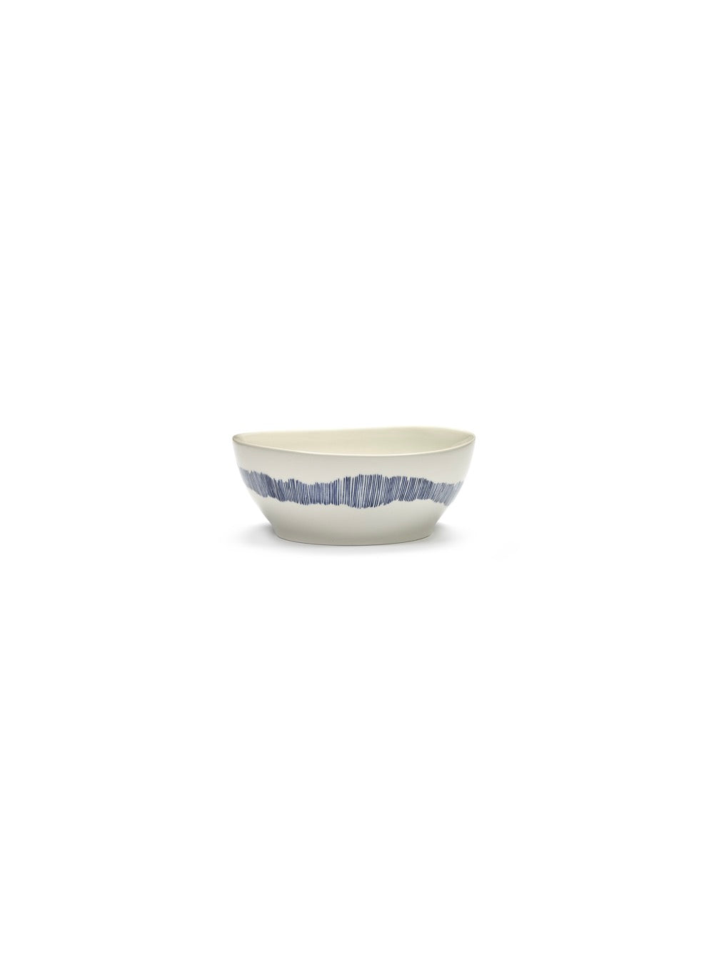 Juego De 4 Cuencos L - Rayas Blancas - Blue Feast - By Ottolenghi