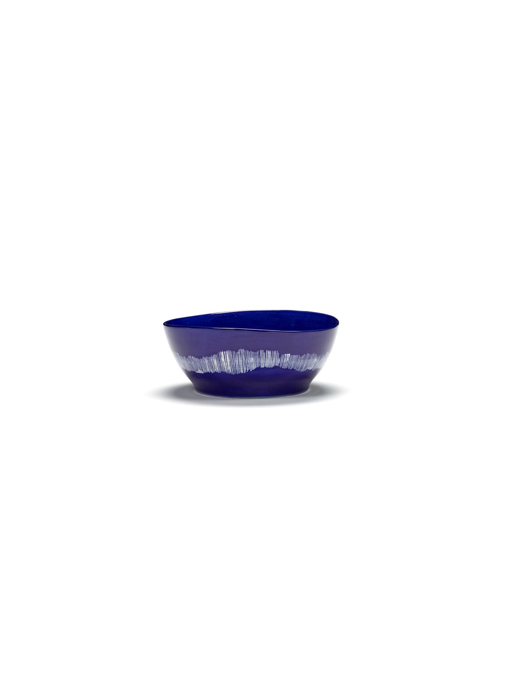 Lot De 4 Bols L - Bleu Foncé Stripes - Blanc Feast - By Ottolenghi