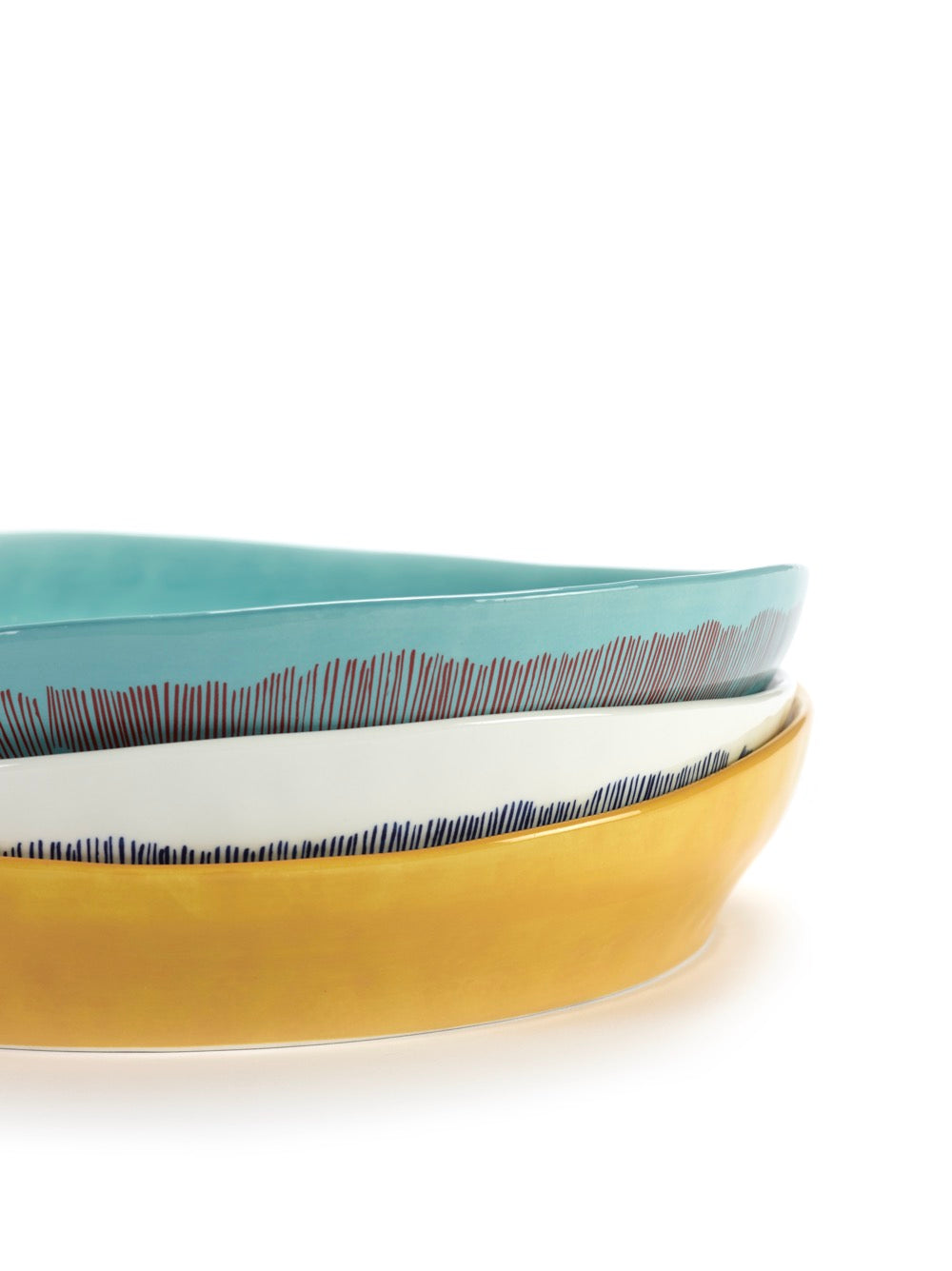 Feast - Serving Bowl - S - Stoneware - White Blue