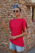 Blouse Asymétrique Garance - Rouge