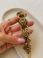 Bracelet Guy Laroche Vintage - Maillons Sculptés Dorés