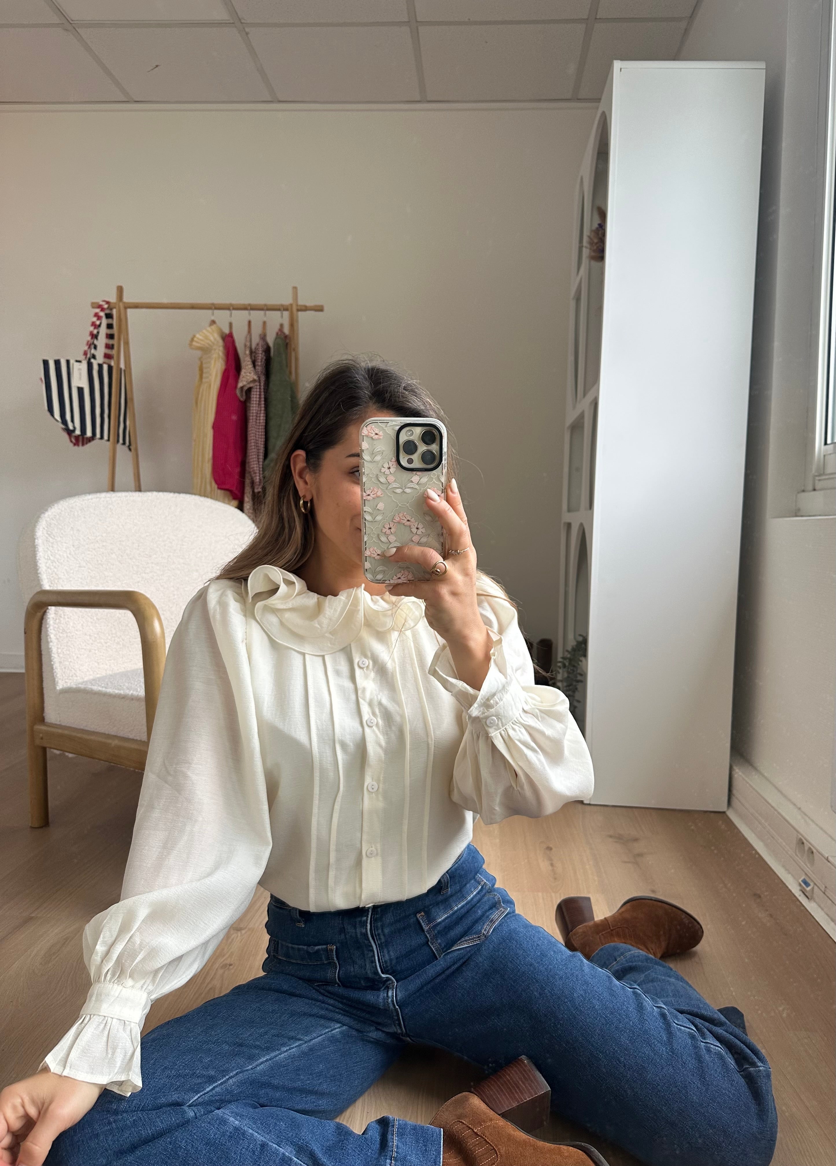 Blouse Brune Écru