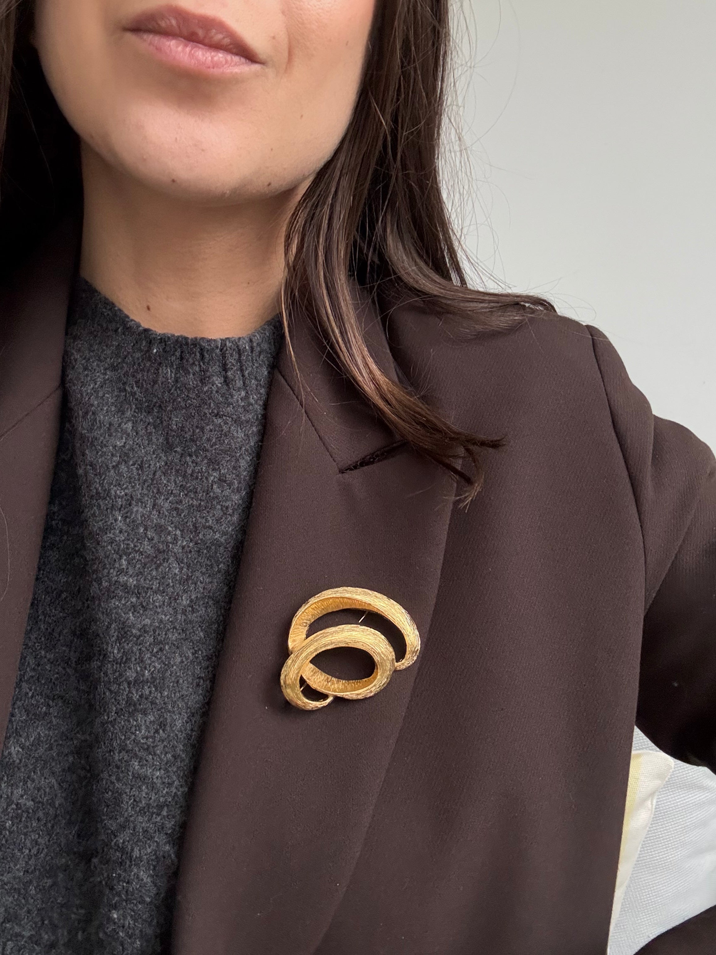Vintage Brooch - Brushed Spiral