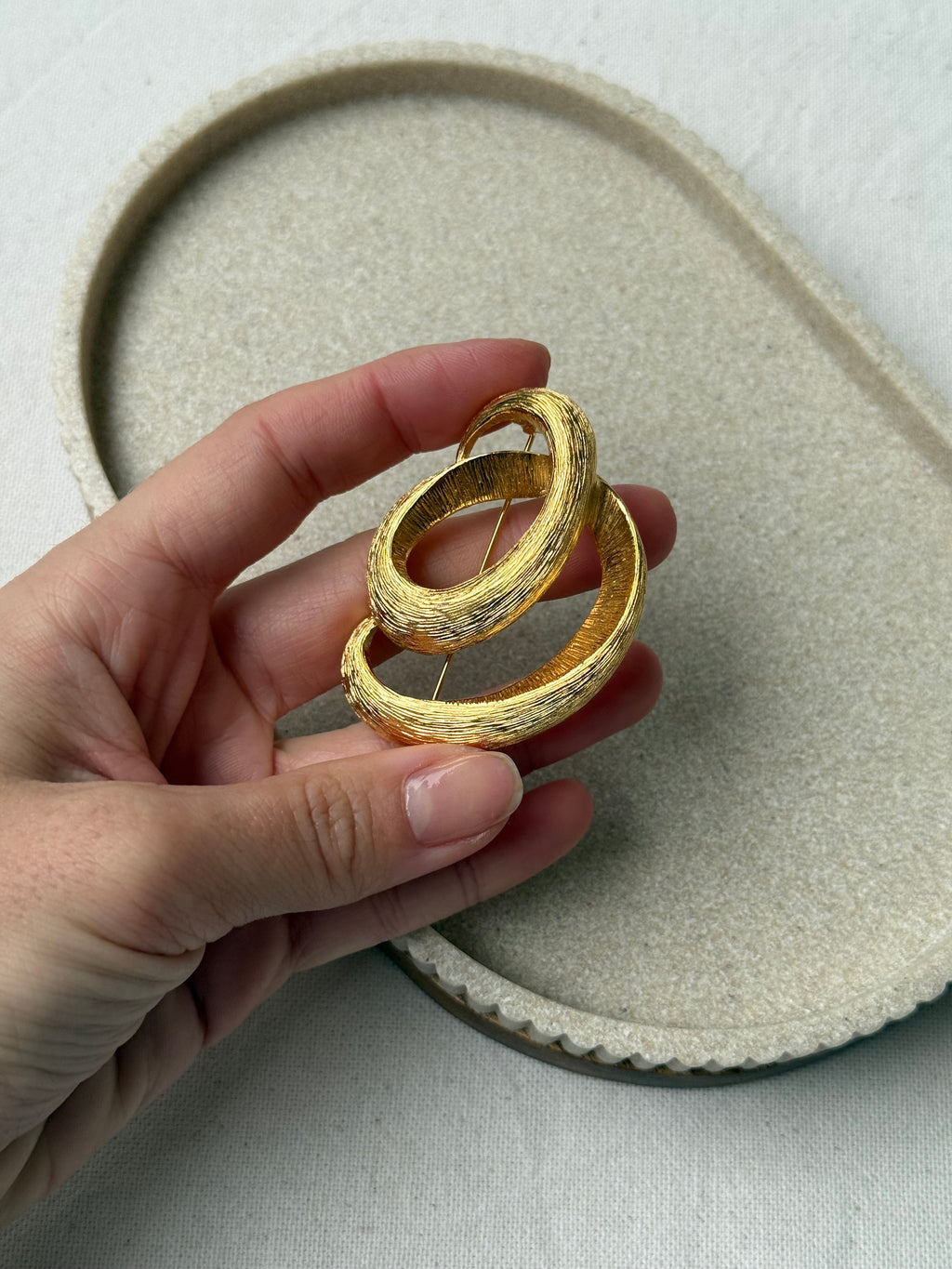 Vintage Brooch - Brushed Spiral