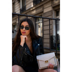 Amber Crocos Crossbody Bag - Off-White