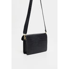 Bolso De Hombro Amber Crocos - Negro