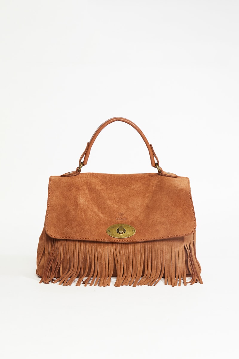 Mick Fringe Handbag - Camel