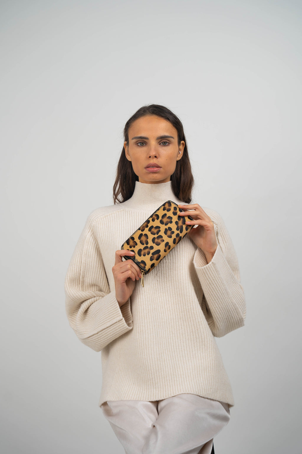 Portefeuille Edge - Motif Leopard Camel