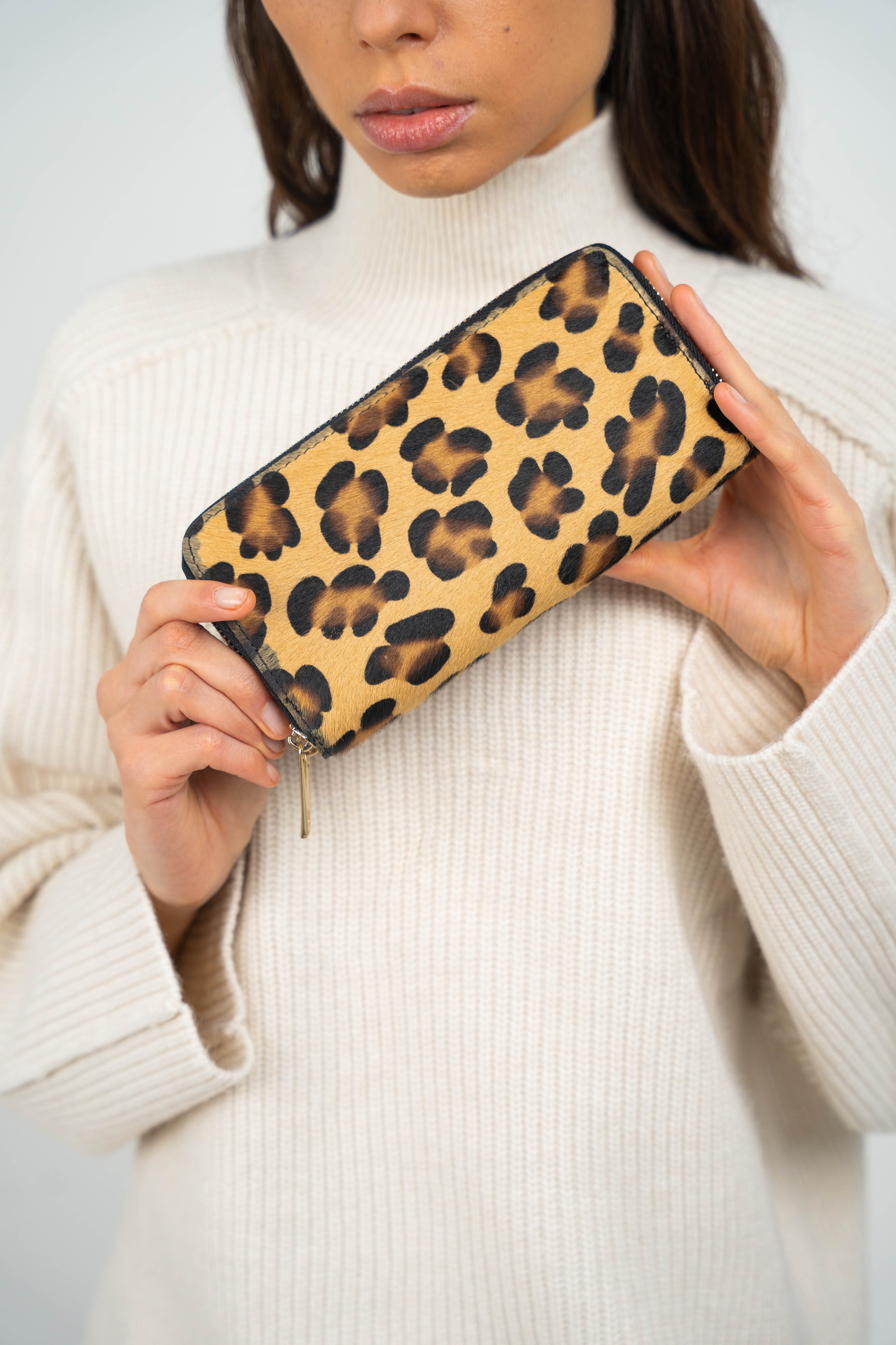 Portefeuille Edge - Motif Leopard Camel