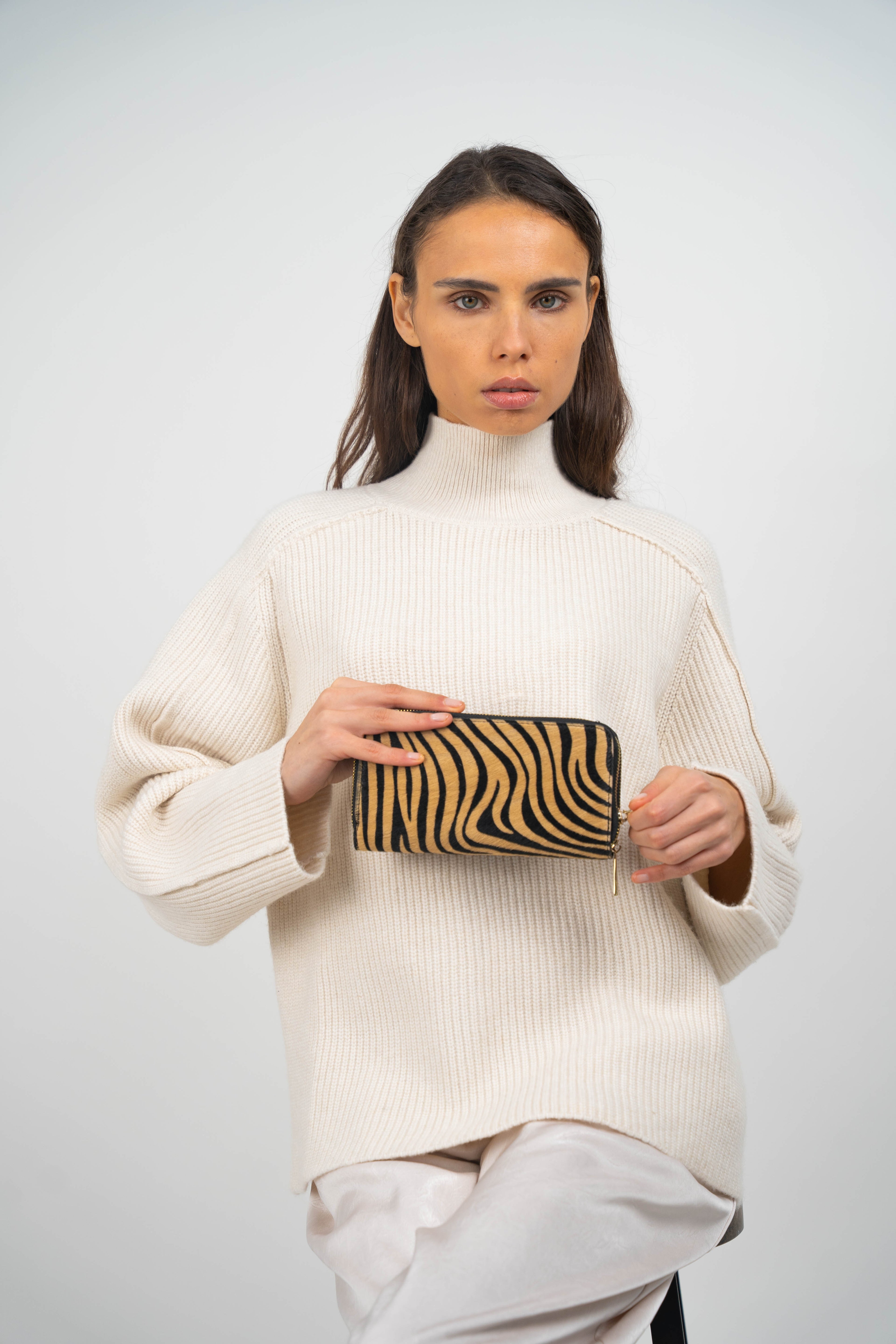 Edge Wallet - Camel Zebra Pattern