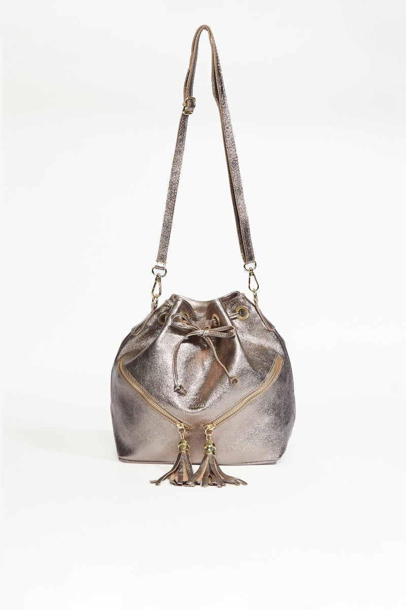 Bolso tipo bombonera Beth - Bronce claro