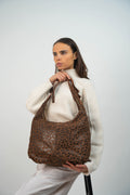 Sac Porte Epaule Kaelis - Motif Leopard Marrons