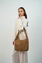 Sac Porte Epaule Kaelis - Motif Leopard Camel