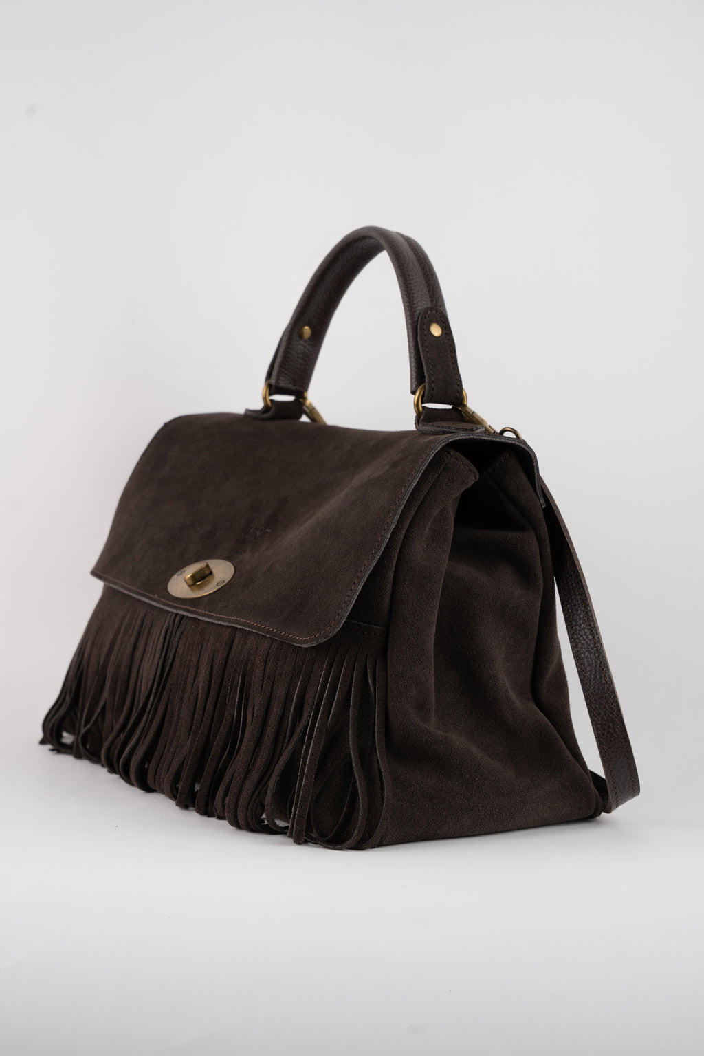 Bolso de Mano - Mick con Flecos - Moka
