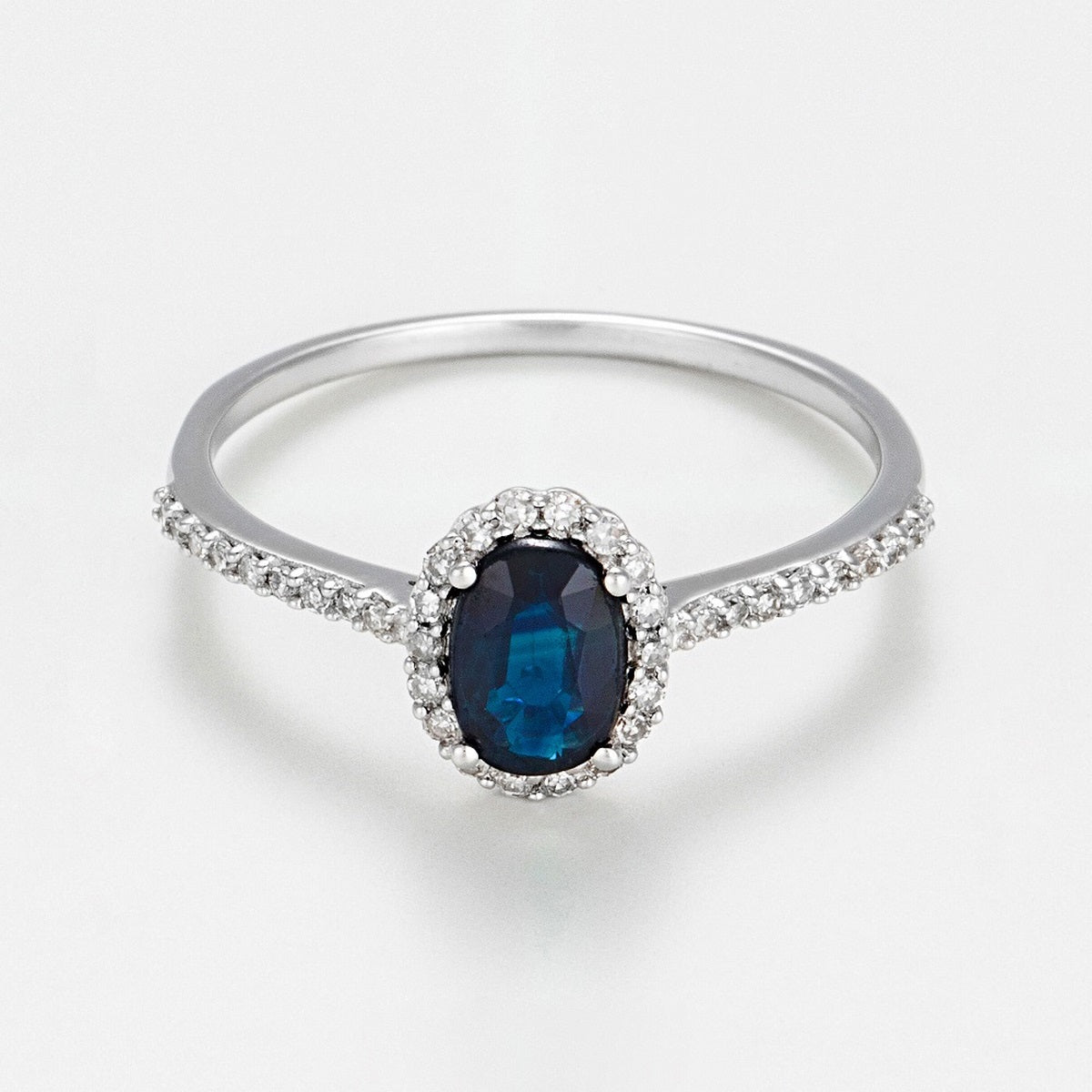 Bague "Courtoisie" Diamant 0,14/36 Saphir 0,6 - Or Blanc