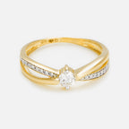 Anillo "Solitario Joli" Diamantes 0.07/18 + 0.20/1 - Oro Amarillo 375/1000