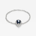 "Blue Tear" Diamond 0.05/15 Sapphire 0.25 Chain Ring - White Gold