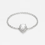 Bague Chaine "Invisible Tear" Topaze 0,25Ct/1 Diamant 0,05/15 - Or Blanc