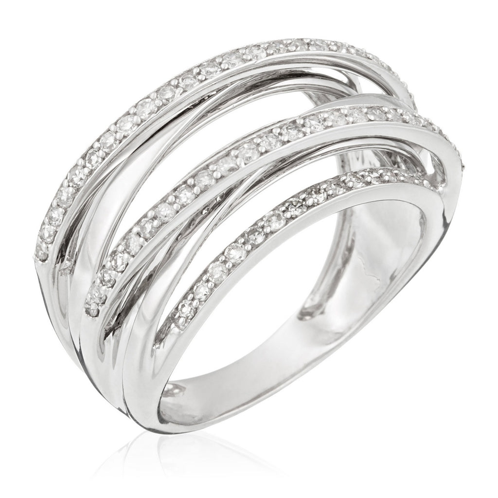 "Voltaire Interlacing" Ring, 0.5/85 mm diameter - 375/1000 White Gold