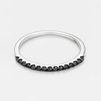 Bague "Alliance Sobriété" Diamants Noirs 0,14Ct/15 - Or Blanc