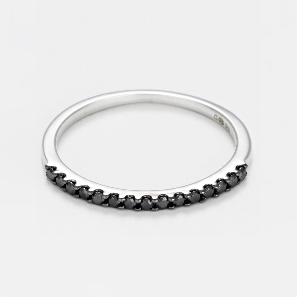 "Sobriété" Ring, Black 0.14Ct/15 - 375/1000 White Gold