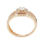Anillo Dúo "Cuadrado Suntuoso" D0.34/100 + D0.17/1 - Oro amarillo 375/1000