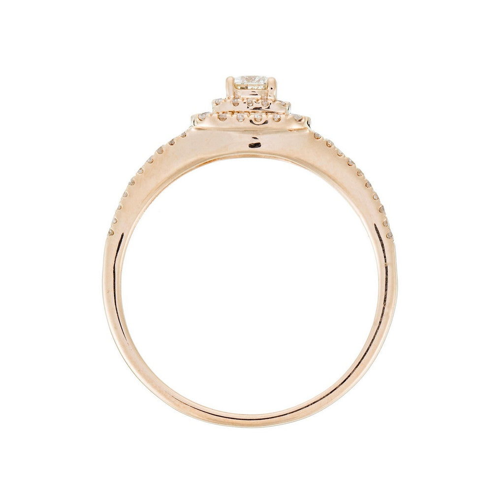 Anillo Dúo "Cuadrado Suntuoso" D0.34/100 + D0.17/1 - Oro amarillo 375/1000
