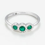Trio Des Emeraudes Ring - White Gold