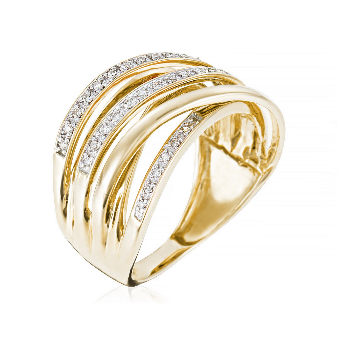 "Méli-Mélo Scintillant" Ring D0.12/40 - 375/1000 Yellow Gold