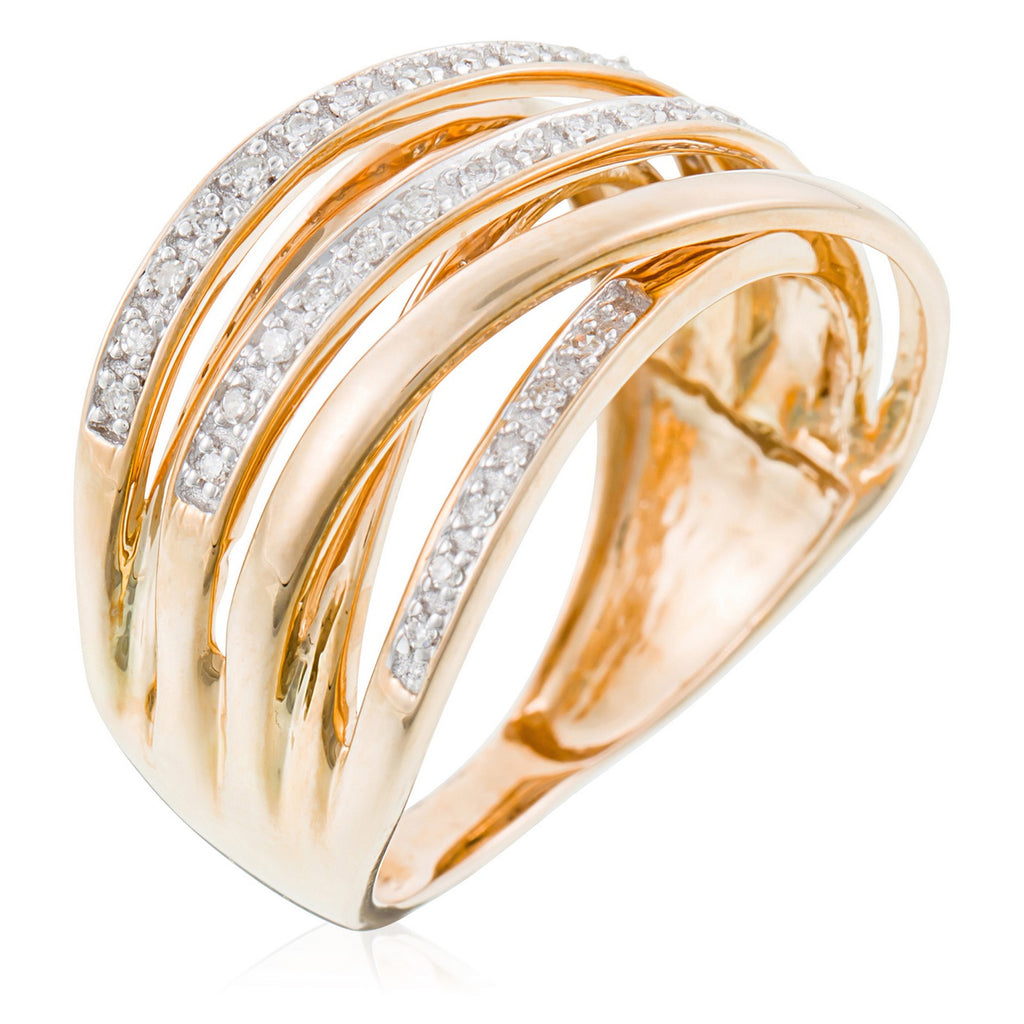 "Méli-Mélo Scintillant" Ring D0.12/40 - 375/1000 Yellow Gold