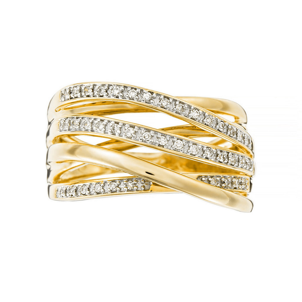 "Méli-Mélo Scintillant" Ring D0.12/40 - 375/1000 Yellow Gold