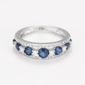 Bague "Couronne De Saphir" D0,36/56 S0,65/7 - Or Blanc 375/1000