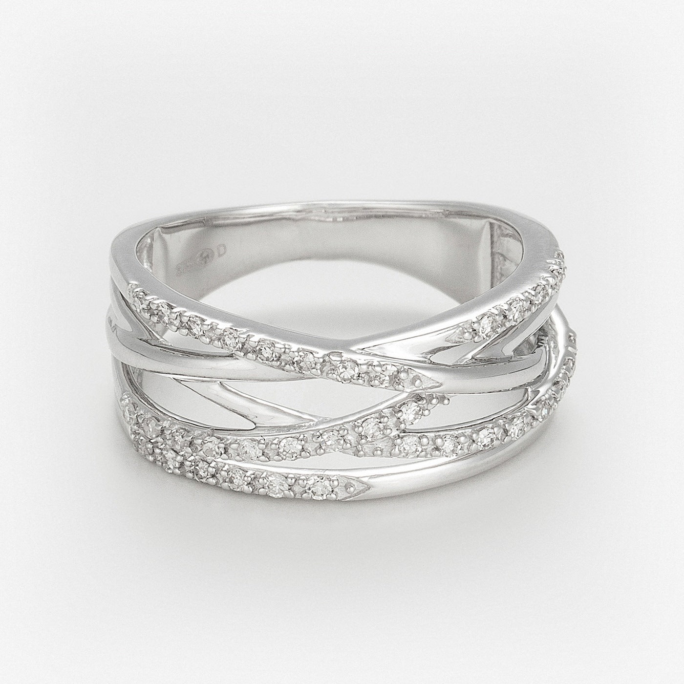 Ring “Entrelacs Eternel” Diamonds D0.18Ct/36 – White Gold