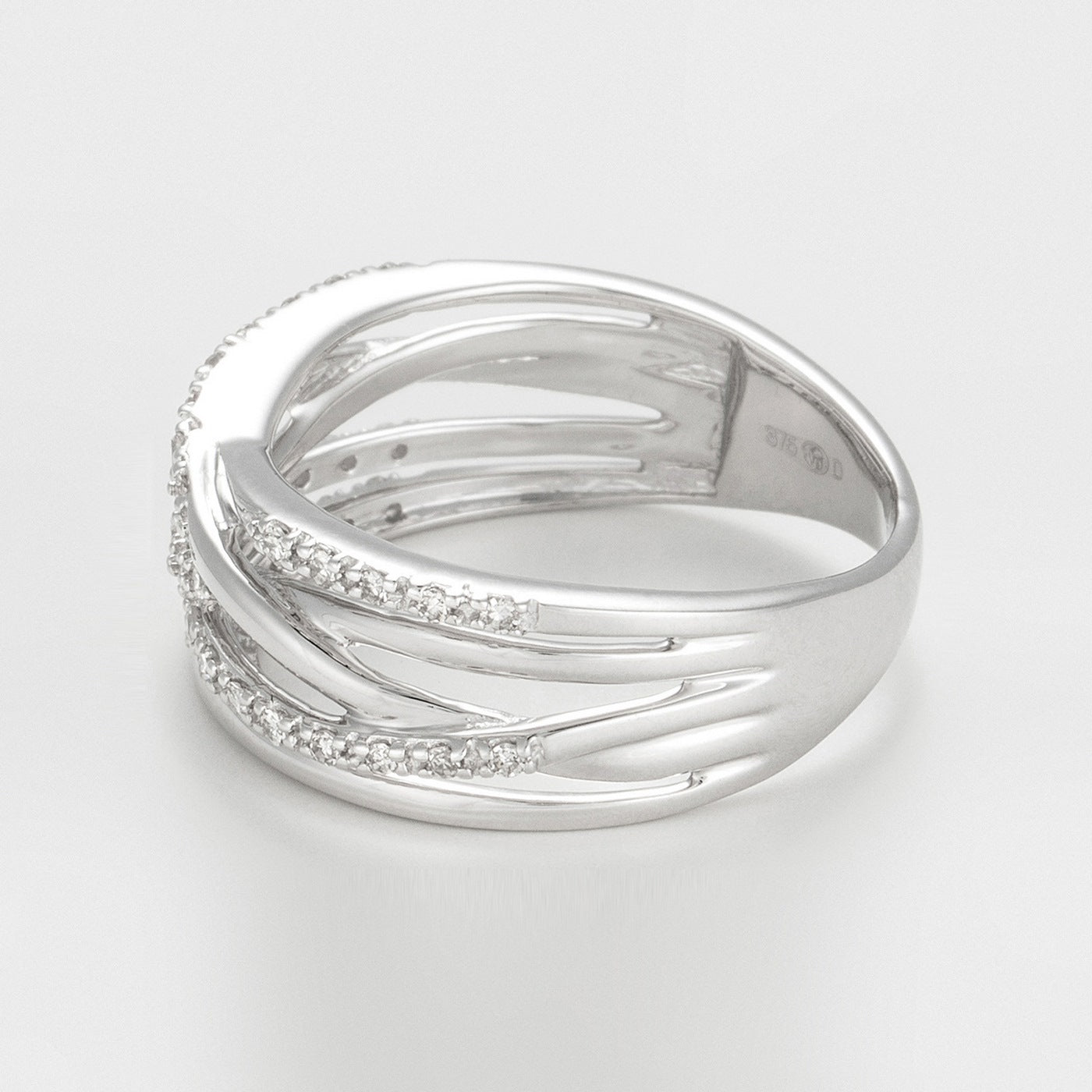 Ring “Entrelacs Eternel” Diamonds D0.18Ct/36 – White Gold